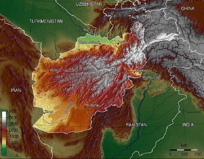 Topography of Afghanistan (Commons Wikimedia)